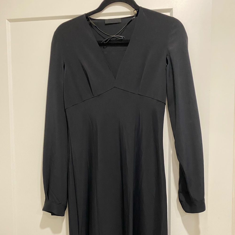 PRADA long sleeve cut out bow detail dress